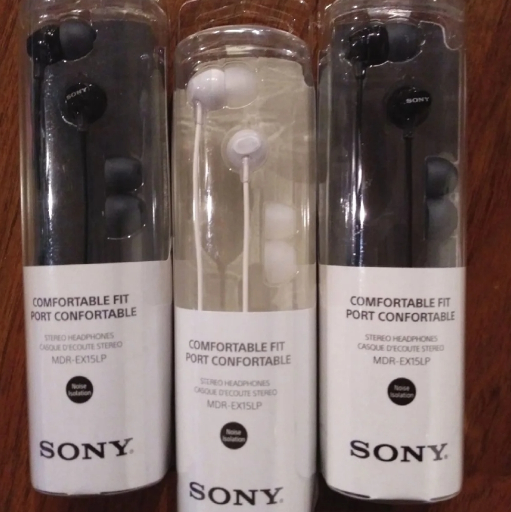 3 Sony Earphones.